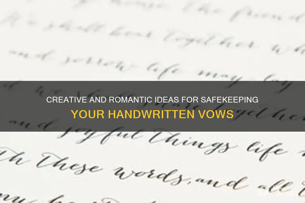 where to put handwritten vows