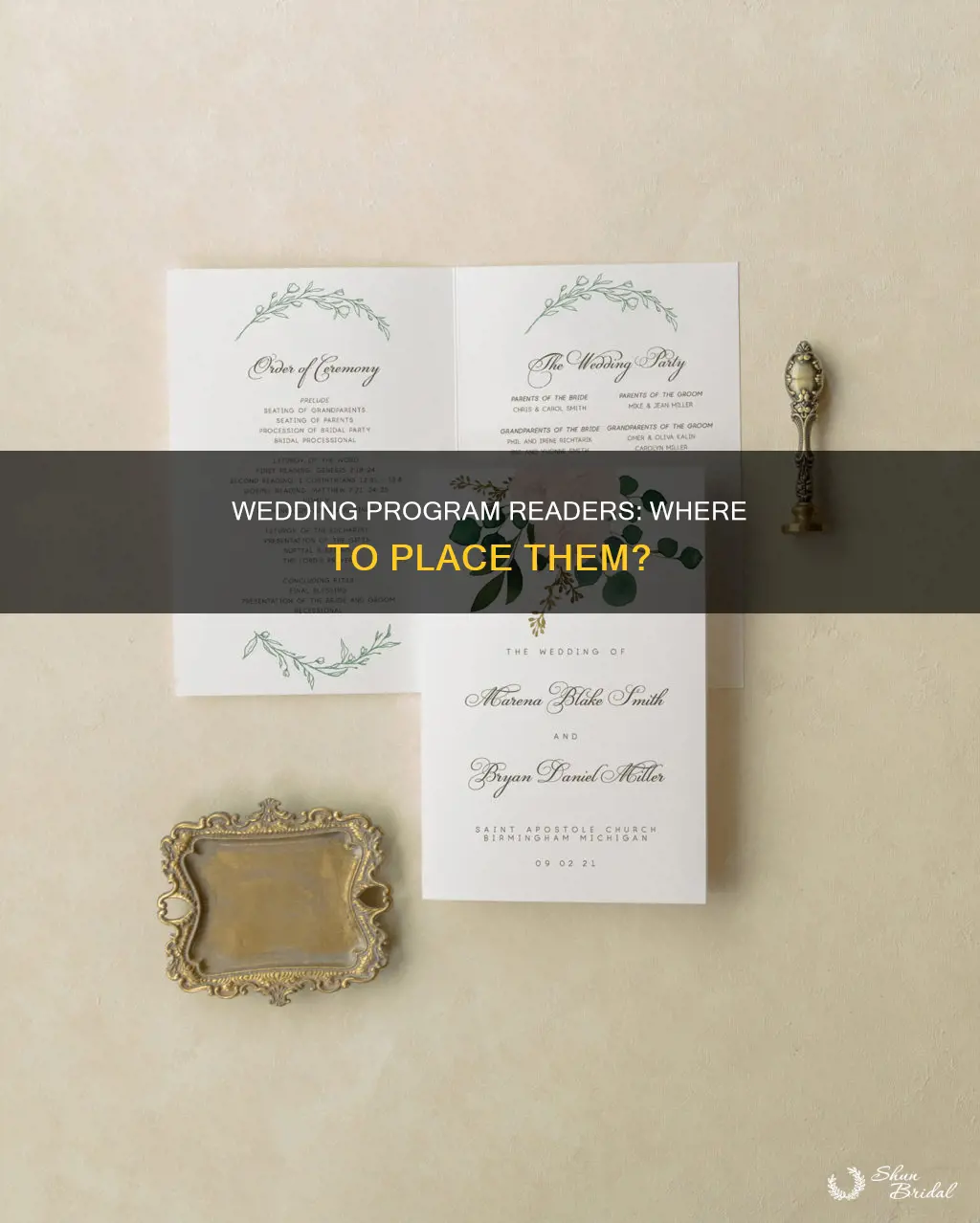 where to put readers on wedding program