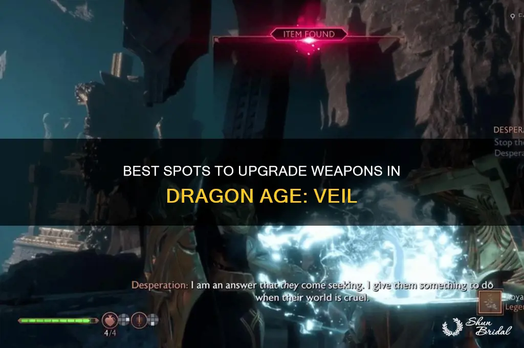 where to upgrade weapons dragonage veil