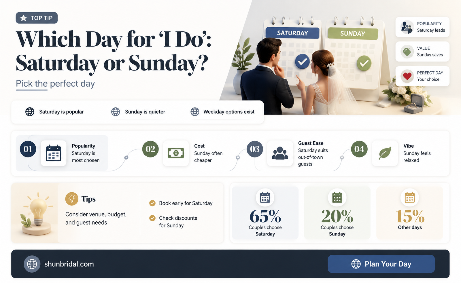 are most weddings on saturday or sunday