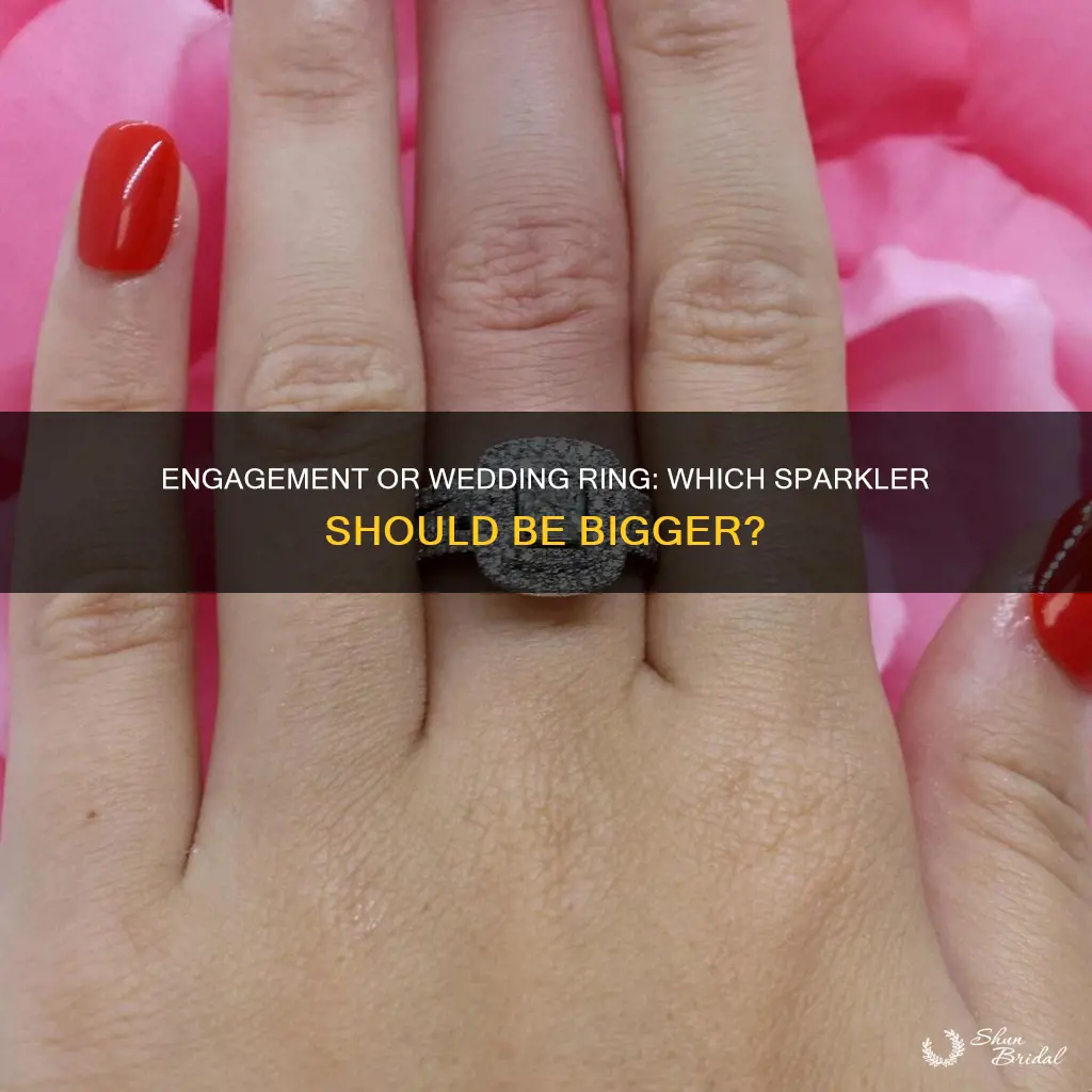 which is bigger engagement or wedding ring