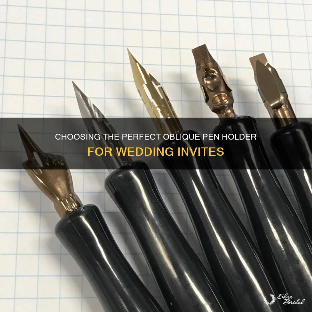 which oblique pen holder for wedding invitations