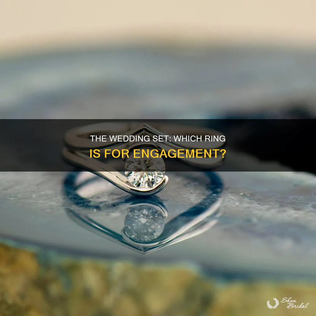 which ring in a wedding set is for engagement