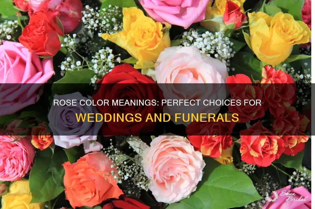 which rose colors are for weddings and funerals