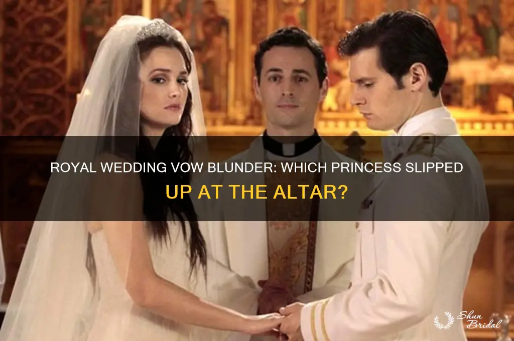 which royal made a mistake when saying her wedding vows