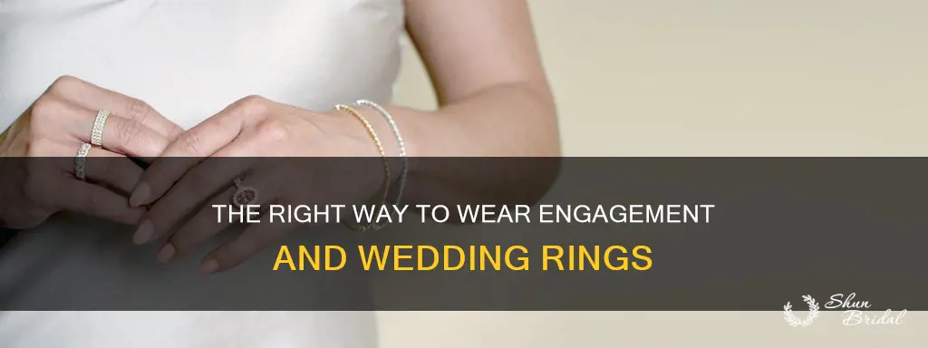 which way do engagement and wedding rings go