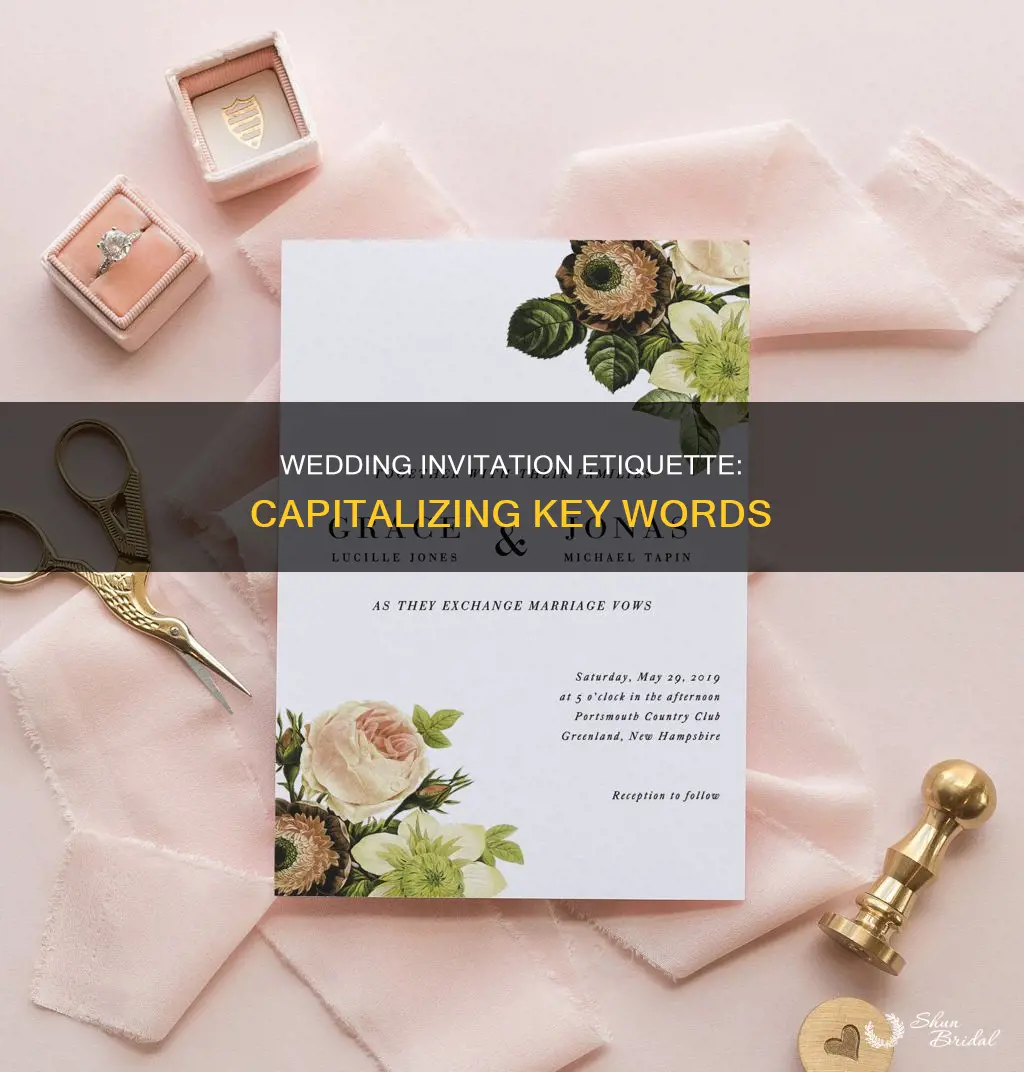 which words capitalized in wedding invitation