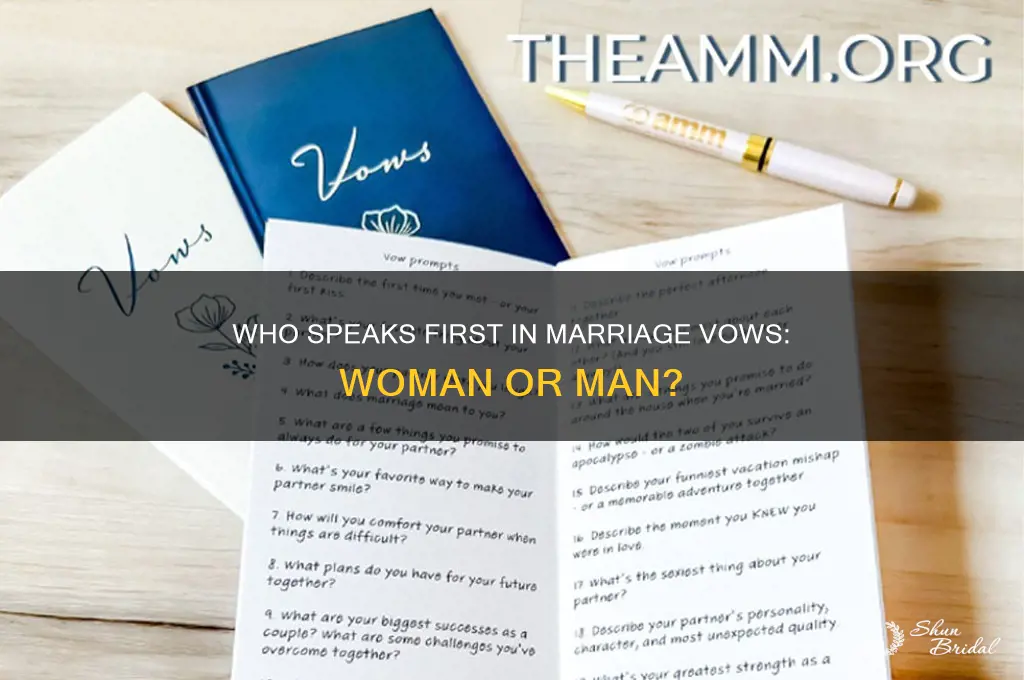 who exchange vows first the woman or the man