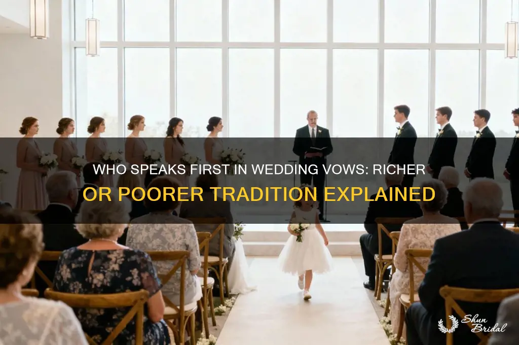 who goes first in wedding vows richer or poorer