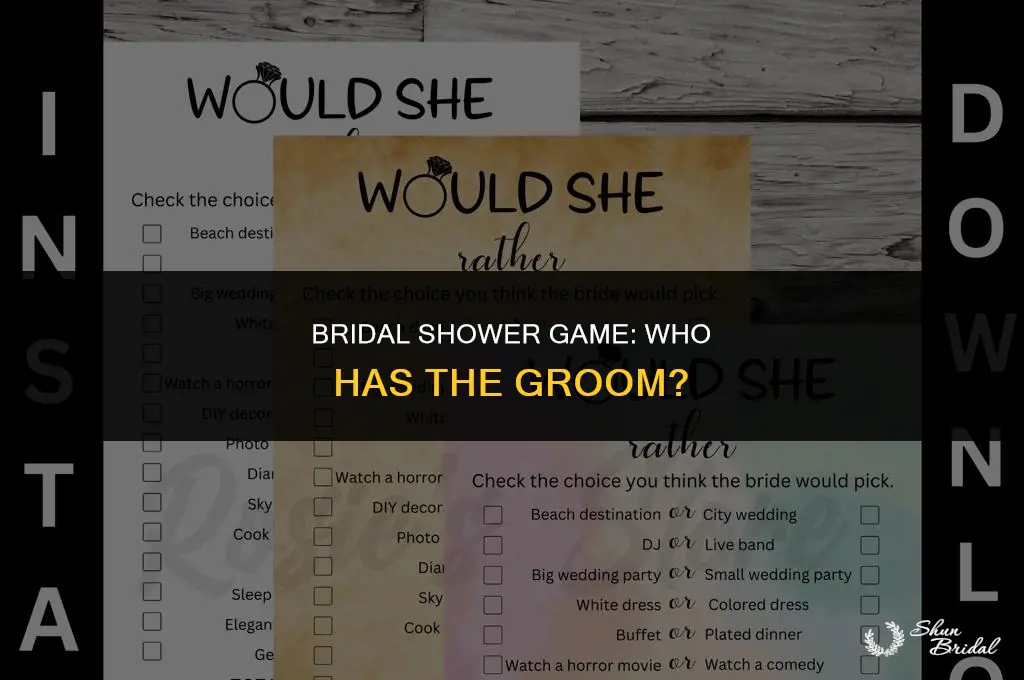 who has the groom bridal shower game