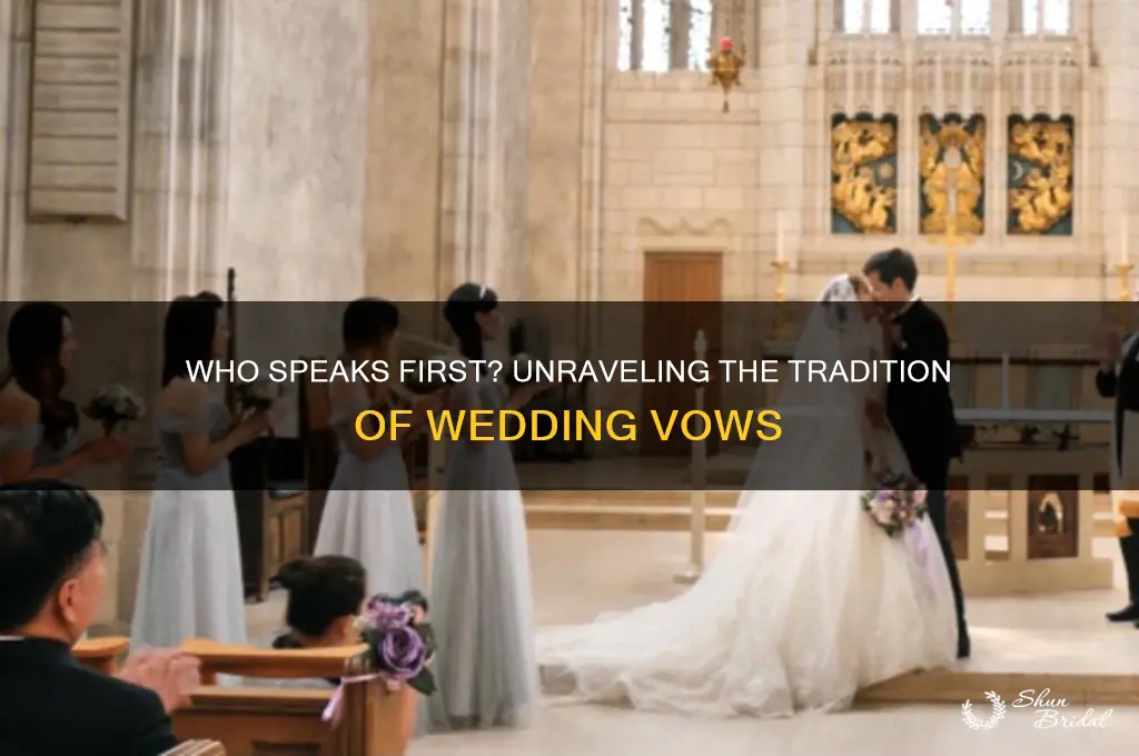 who says their vows first man or woman