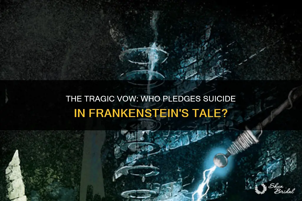 who vows to kill himself in frankenstein