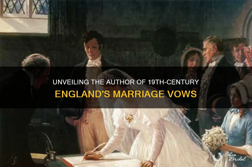 who wrote the marriage vow in england in the 1800s