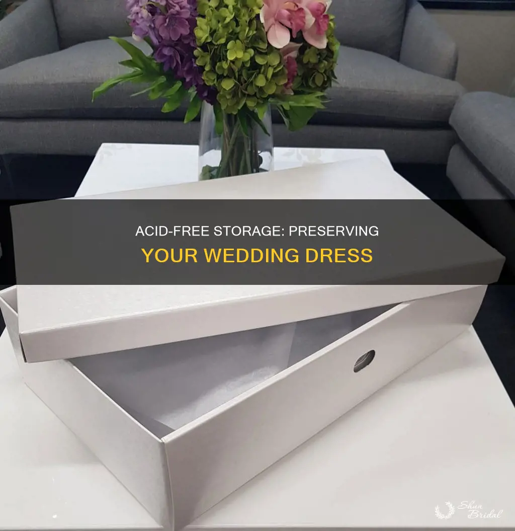 why acid free to store wedding dresses