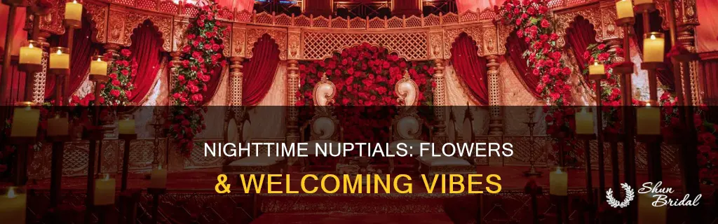 why are indian weddings at night welcome sign flowers
