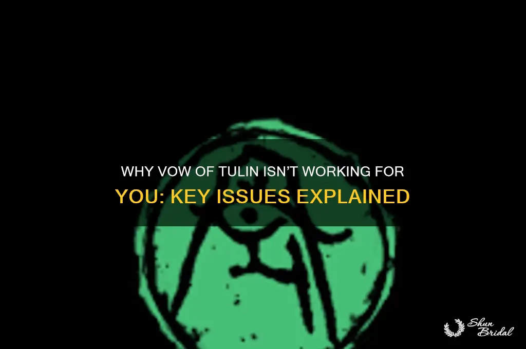 why cant i use vow of tulin