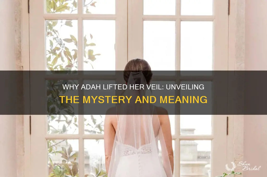 why did adah lift her veil