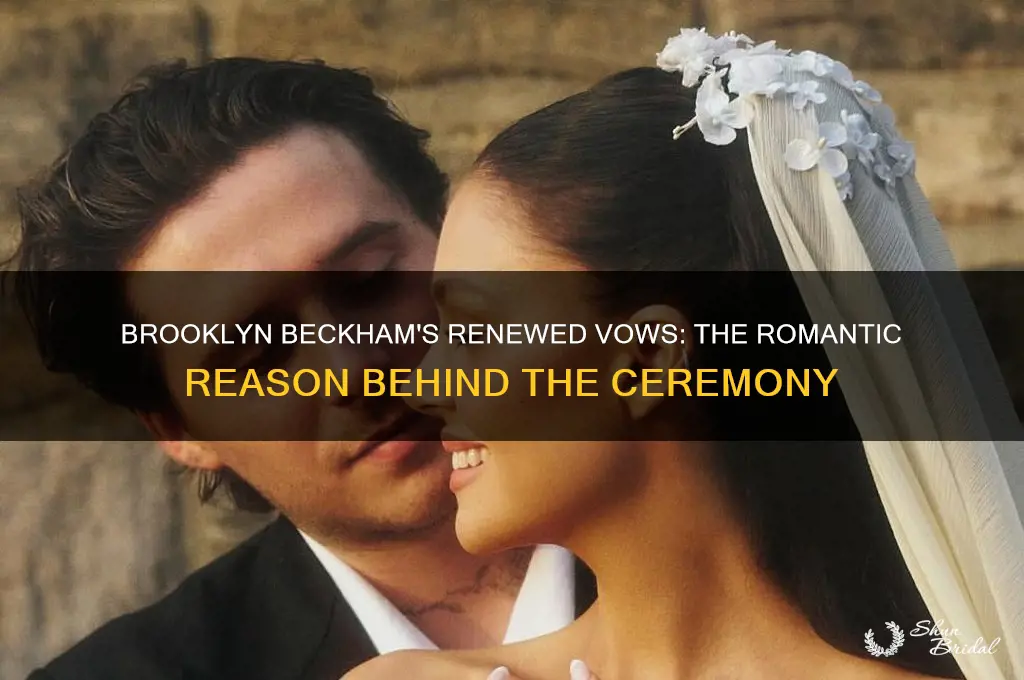 why did brooklyn beckham renew vows