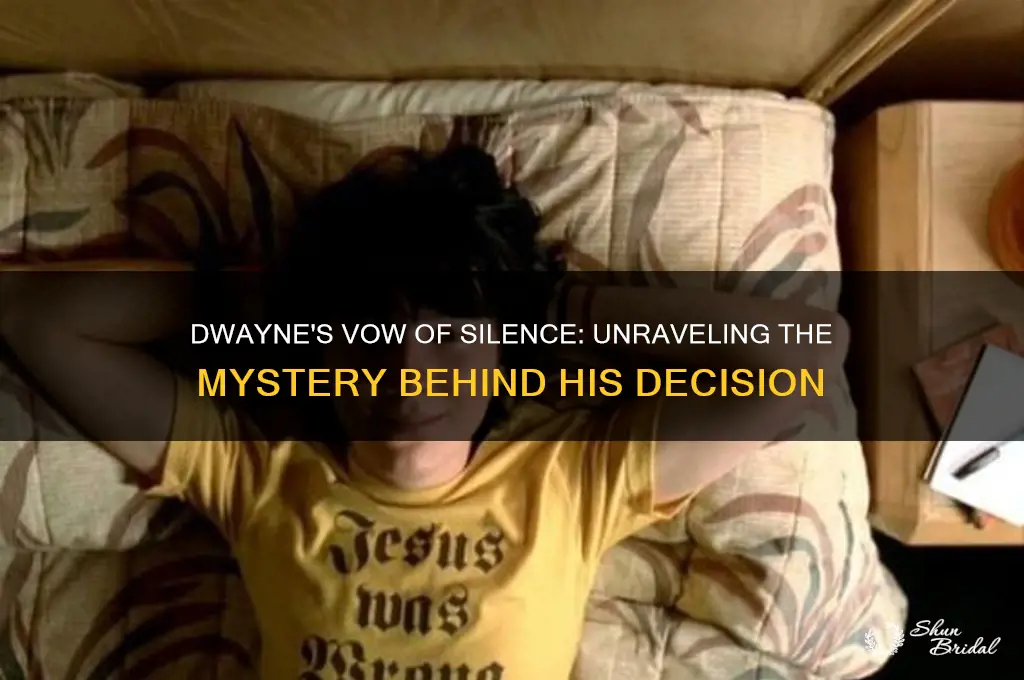 why did dwayne take a vow of silence