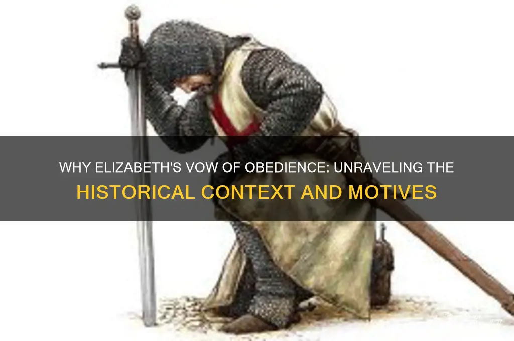 why did eleibeth vow to obey