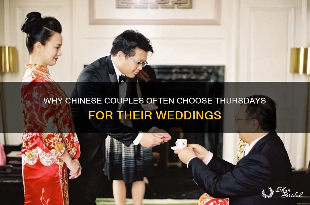 why do chinese people have weddings on thursdays
