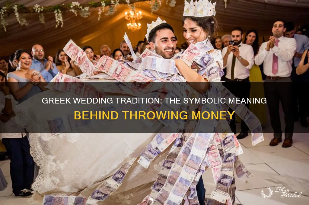why do greek people throw money at wedding