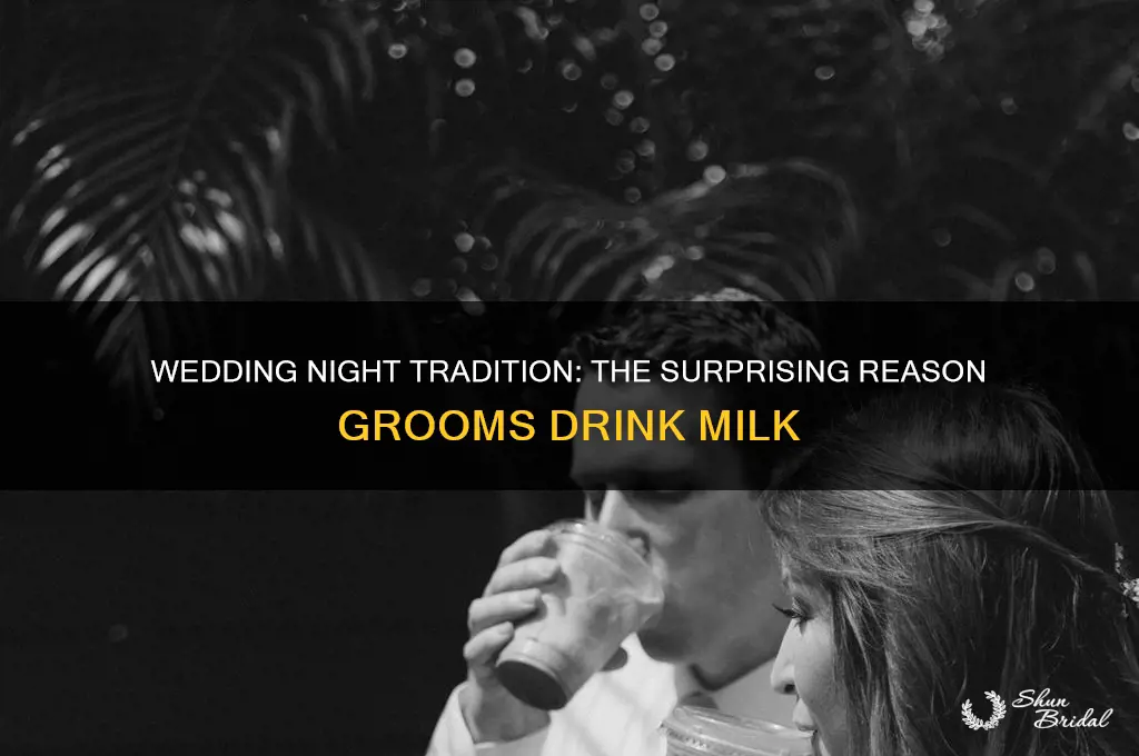 why do groom drink milk on wedding night