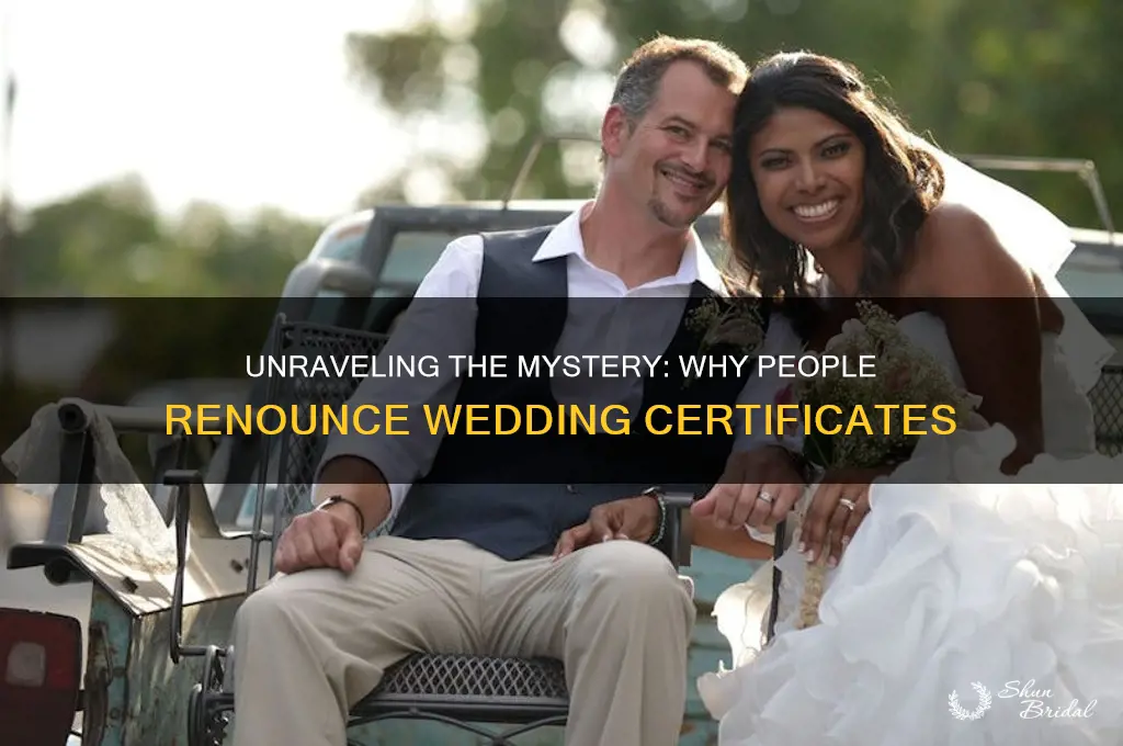 why do people resign wedding certificates