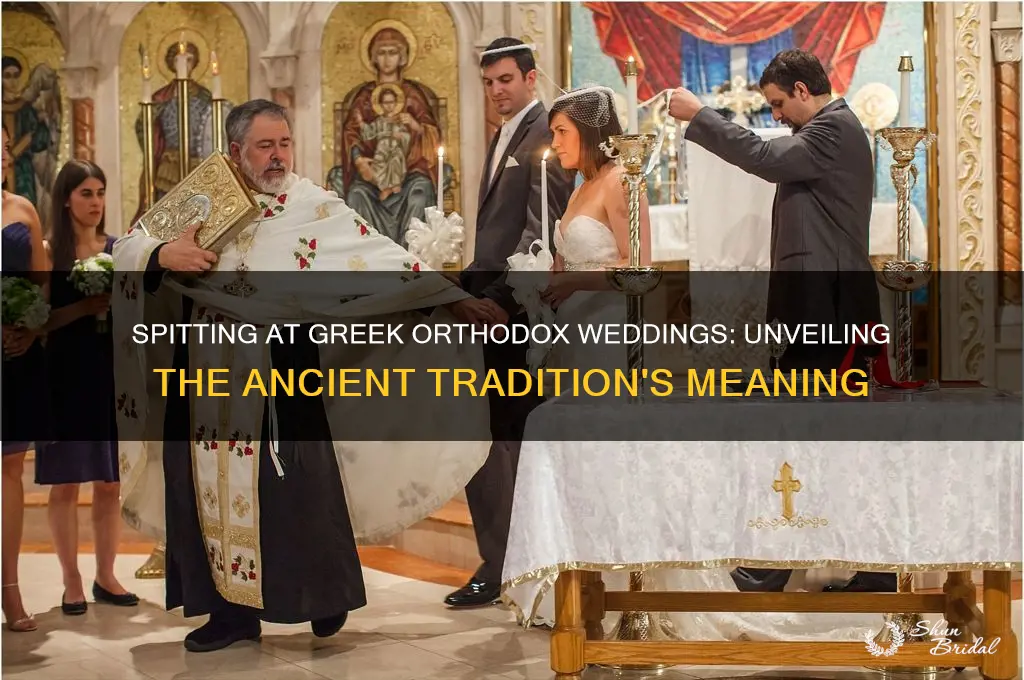 why do people spit at greek orthodox weddings