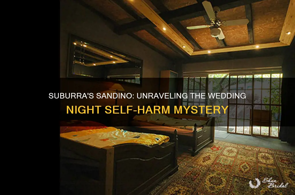 why does sandino character cut himself on wedding night suburra