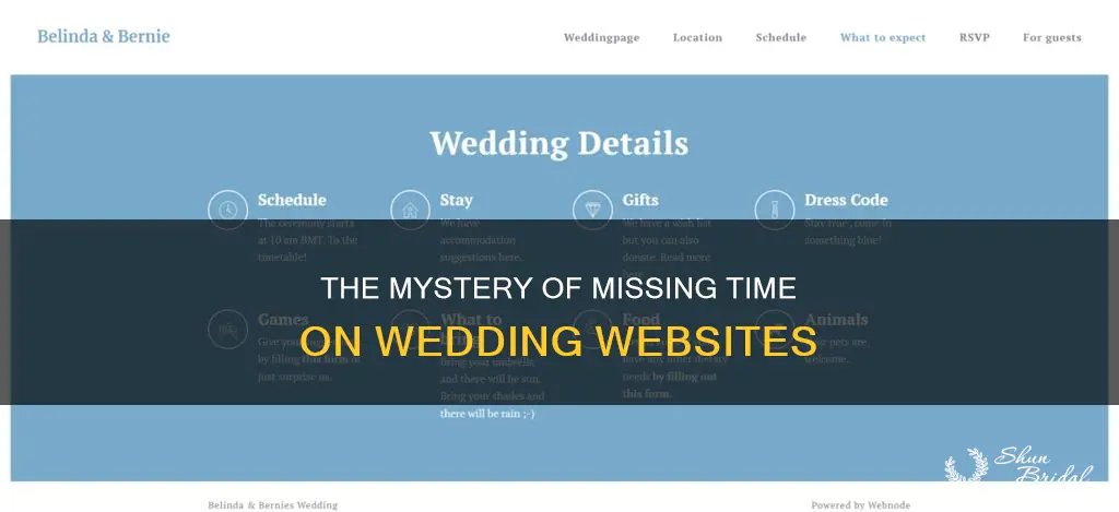 why dont wedding websites list time