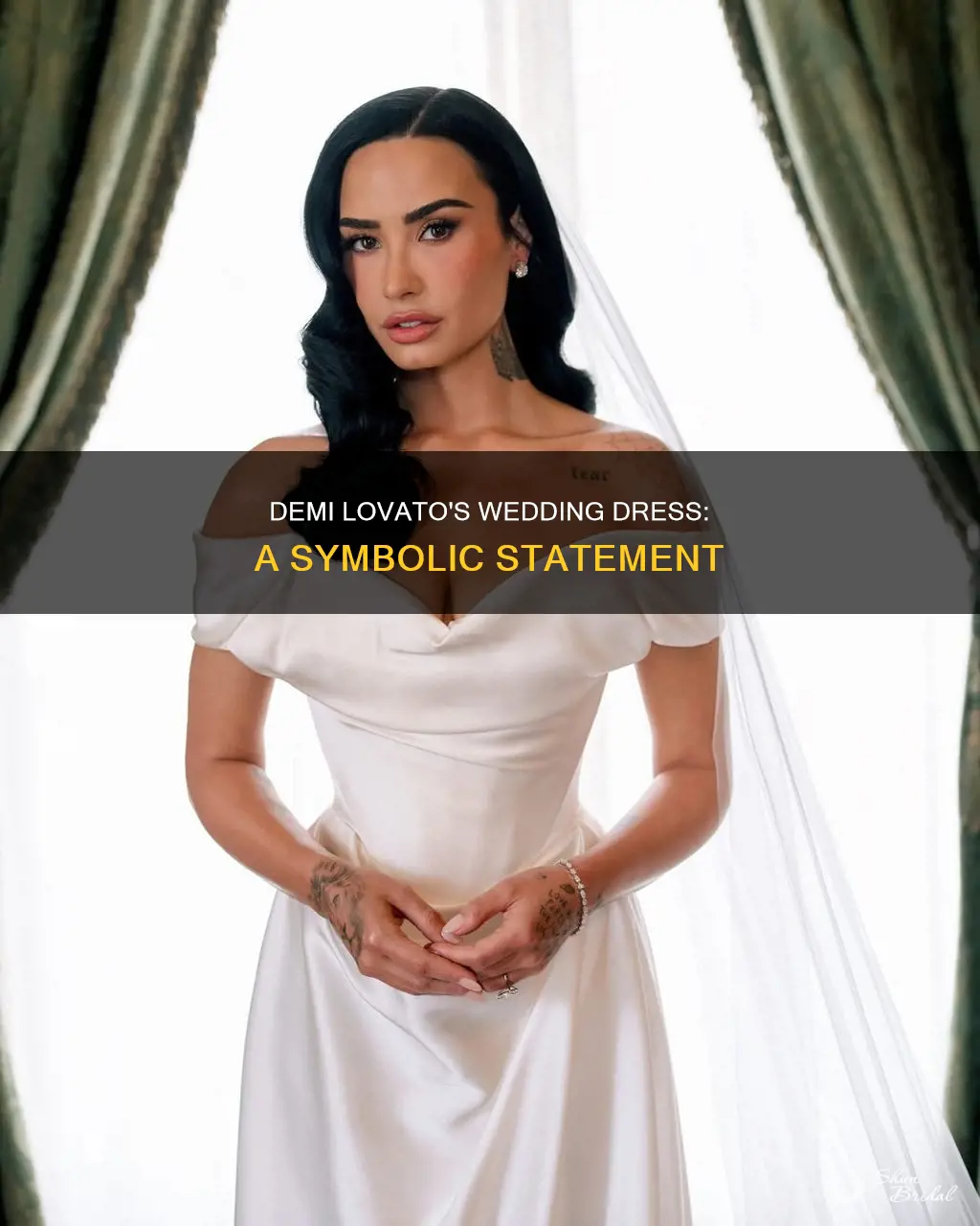 why is dwmi lovato in a wedding dress