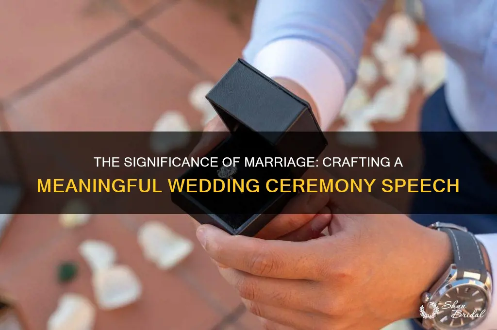why is marriage important wedding ceremony speech