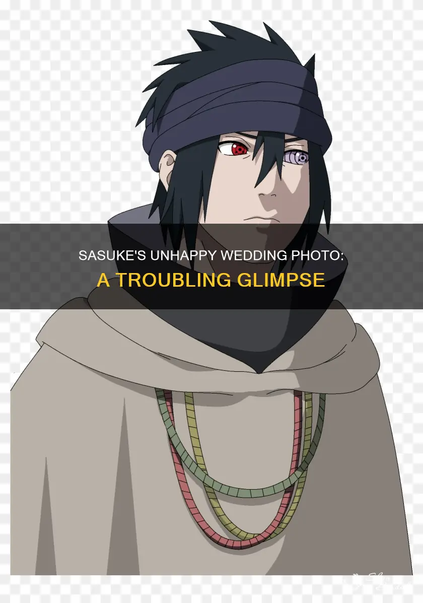 why is sasuke not happy in his wedding photo