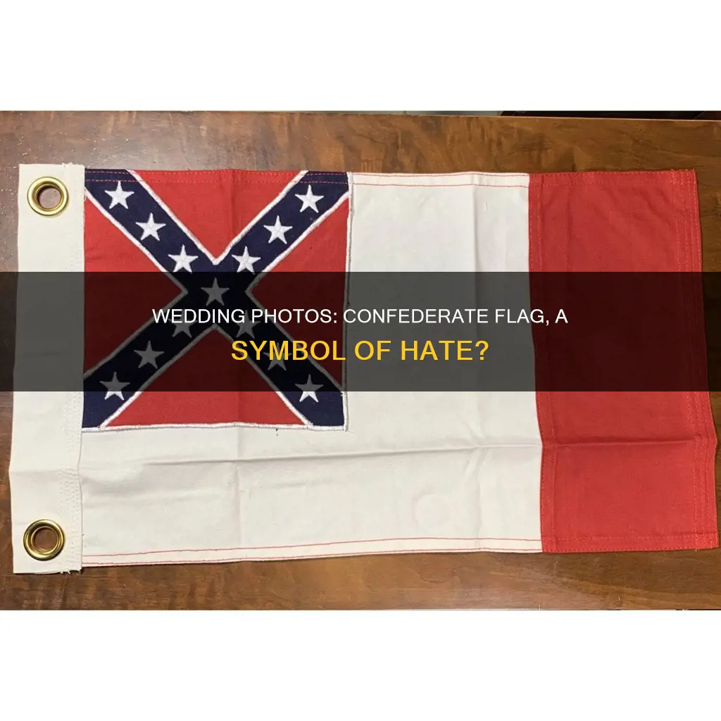 why wedding party photo with confederate flag