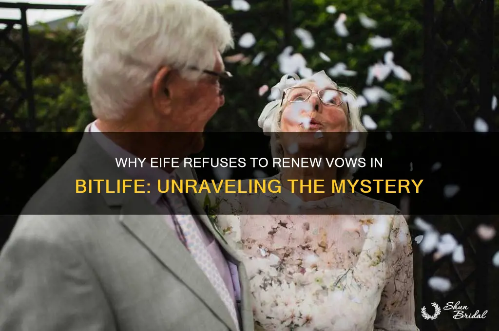 why wont eife renew vows bitlife
