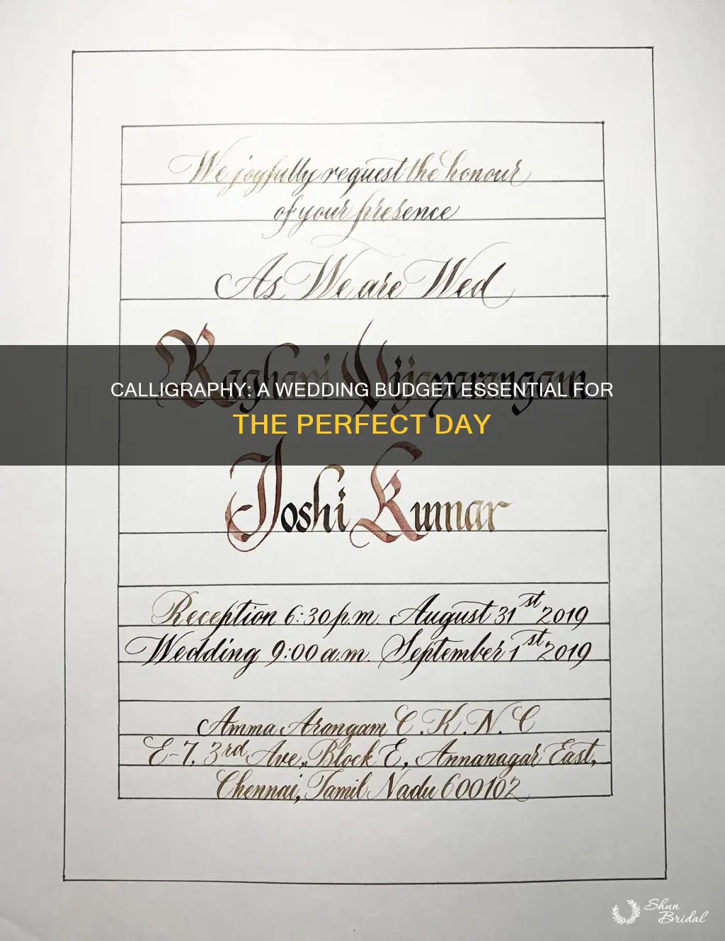 why would you need calligraphy in wedding budget