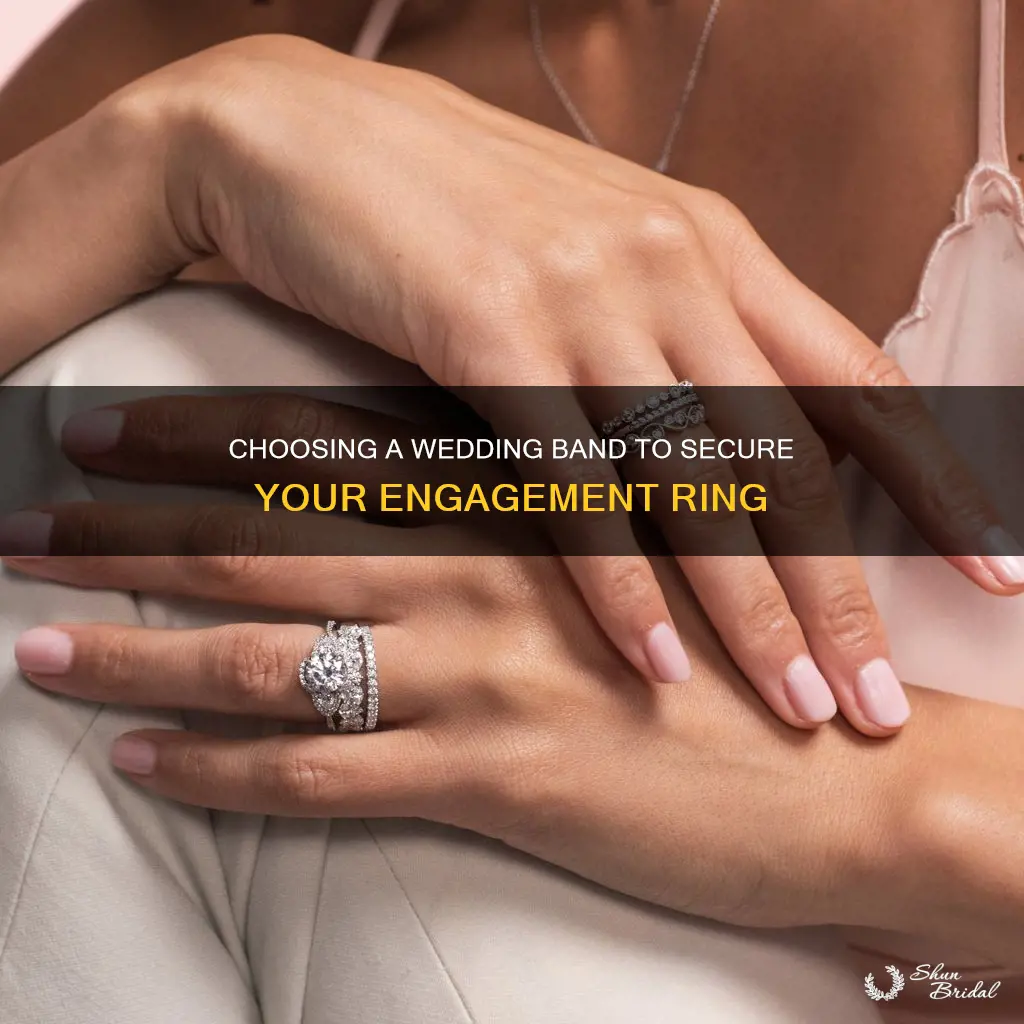 will a small wedding band help keep engagement ring on