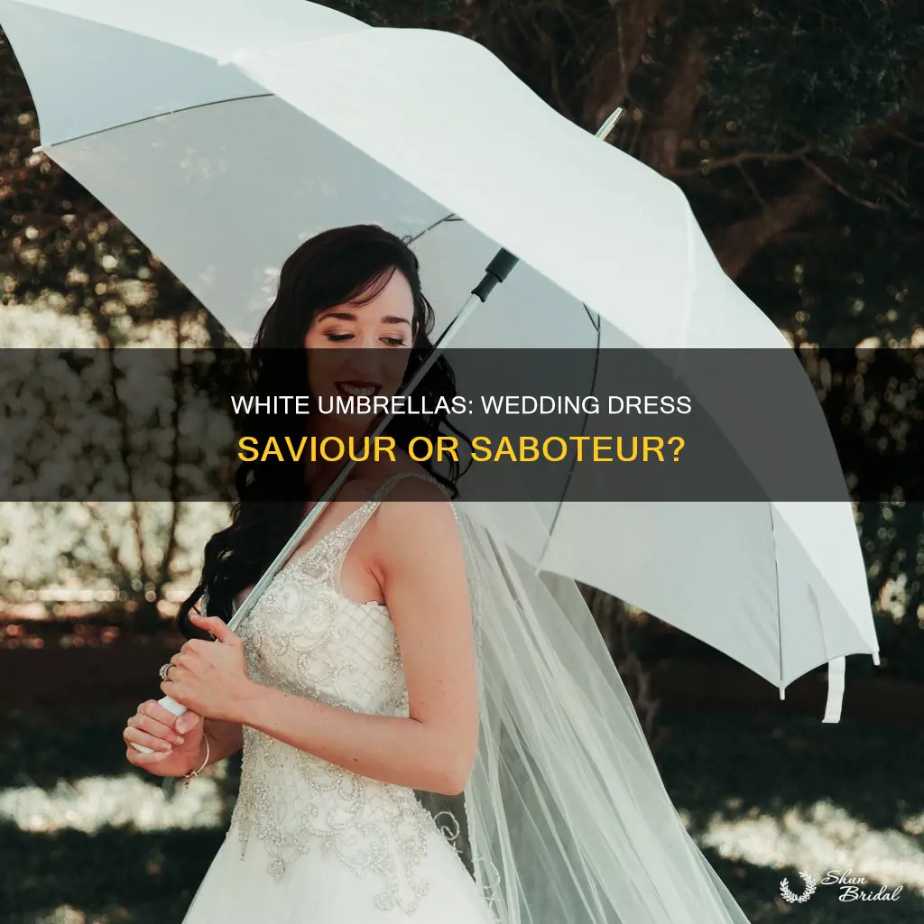 will a white umbrella make my wedding dress look dingy