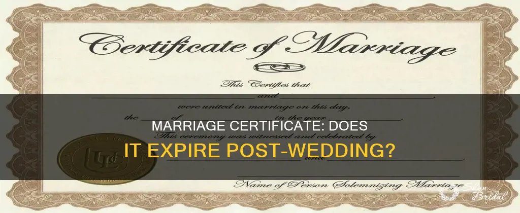 will my marriage certificate expire after the wedding