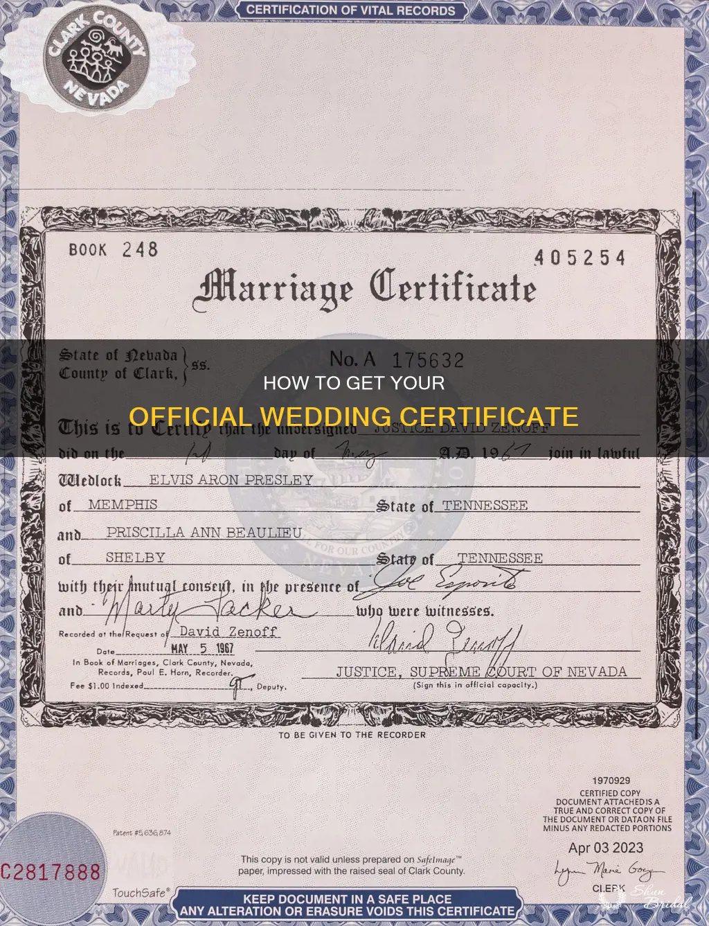 will my official wedding certificate