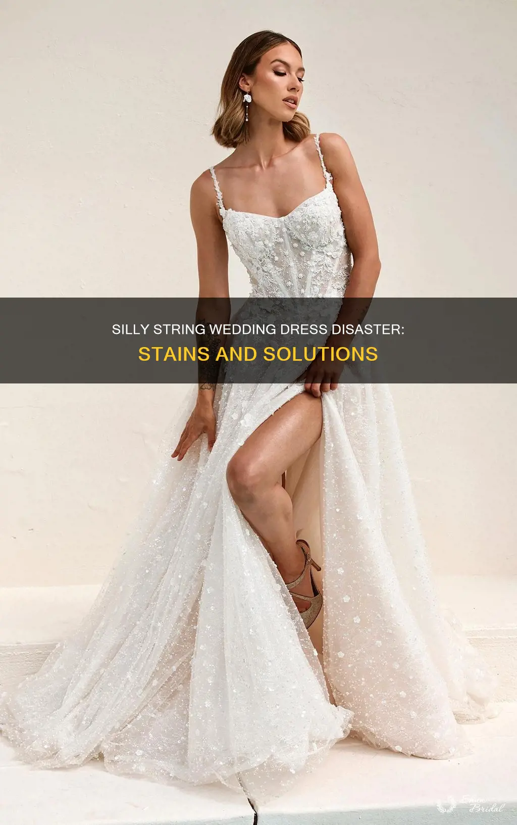 will silly string stain a wedding dress