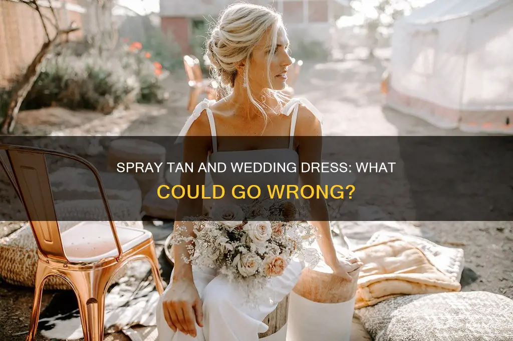 will spray tan stain wedding dress