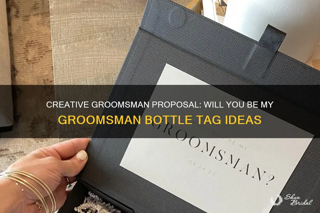 will you be my groomsman bottle tag