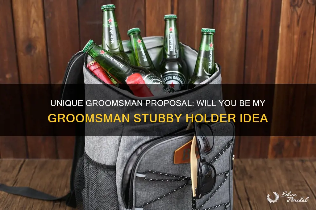 will you be my groomsman stubby holder