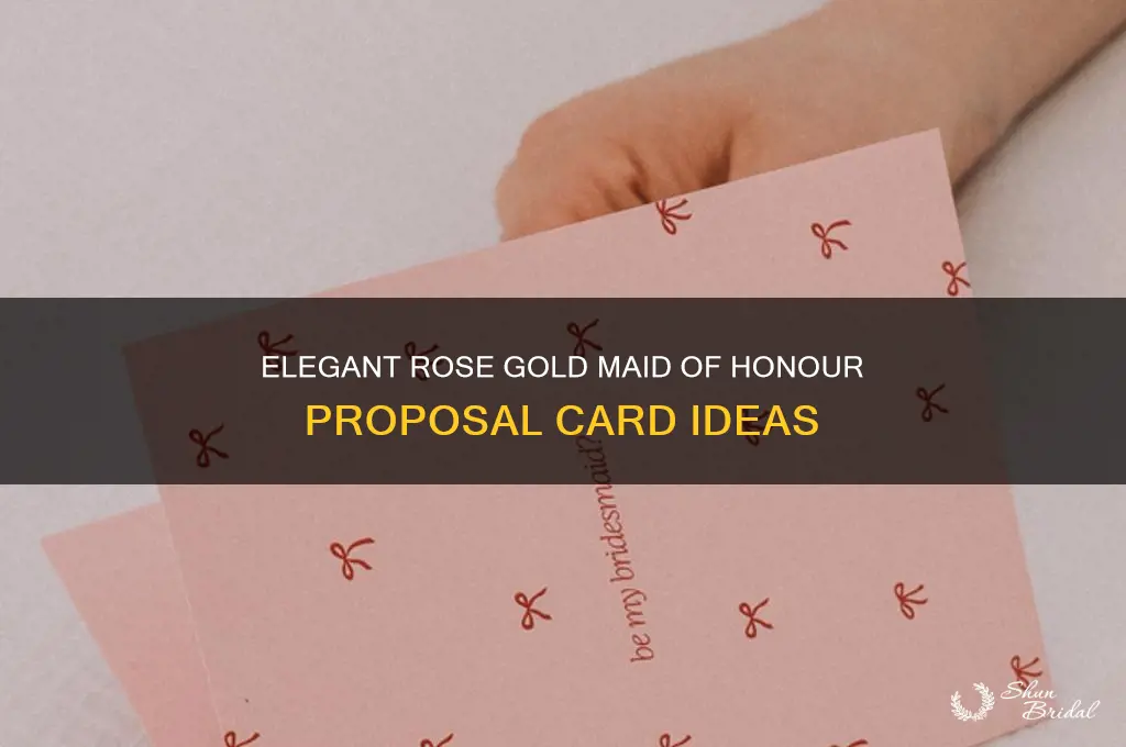 will you be my maid of honour card rose gold