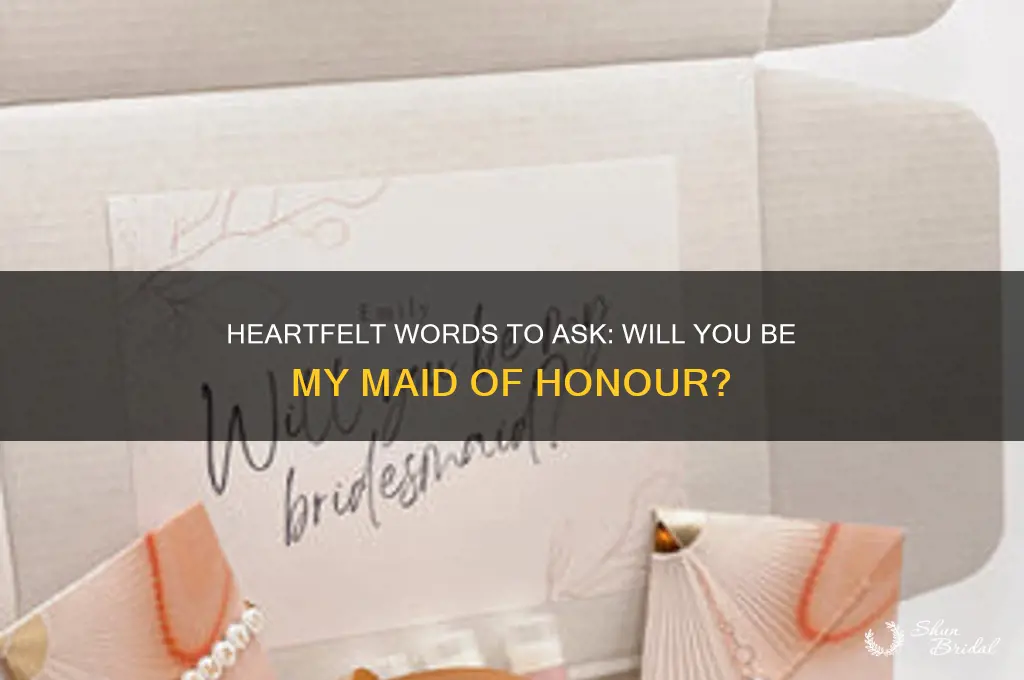 will you be my maid of honour poem
